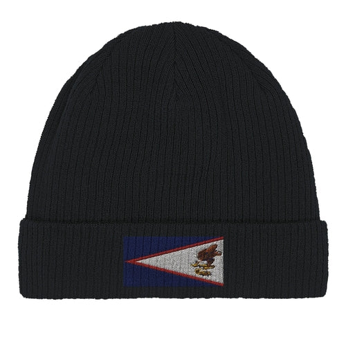 American Samoa Flag Beanie – Soft Warm Knit Hat for Men & Women