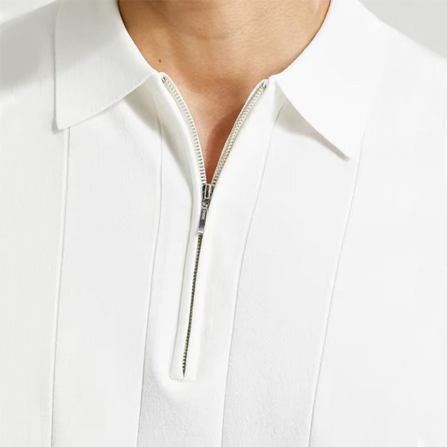 Fashion Short-sleeved Polo Shirt Summer Lapel Zipper T-shirt