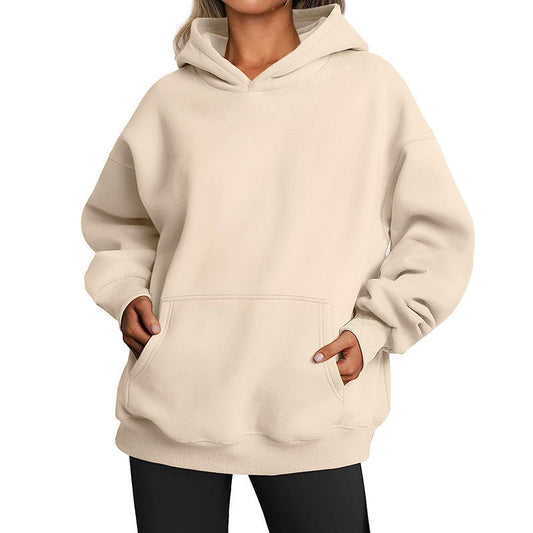 Women's Hoodies With Pockets Fashion Solid Sweatshirt Oversized Hooded