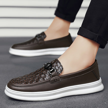 Fashion Retro British Style Low-top Slip-on Small Leather Shoes