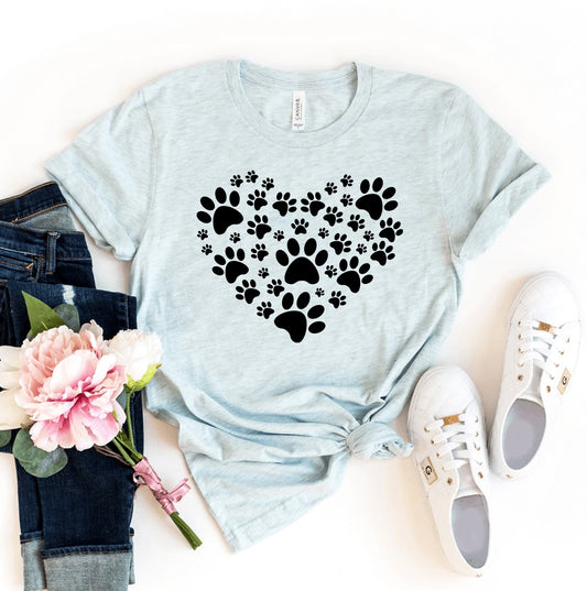 Paw Heart T-Shirt – Cute Casual Tee for Pet Lovers