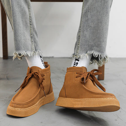 Retro Casual Suede Tooling Trendy Single High Top Sneakers