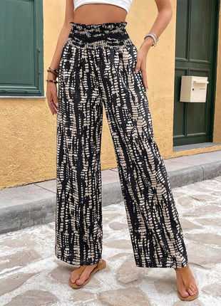 Casual Loose-fit Fashionable Wide-leg Pants With A Print