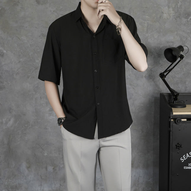 Drape Short-sleeve Thin Breathable Casual Shirt