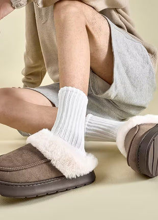 Indoor Home Non-slip Plush Thermal Base Men's Cotton Slippers