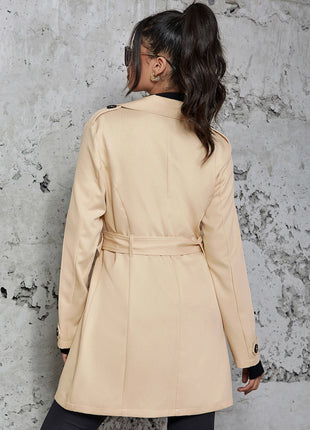Women's Mid-length Trench Coat British Style Coat
