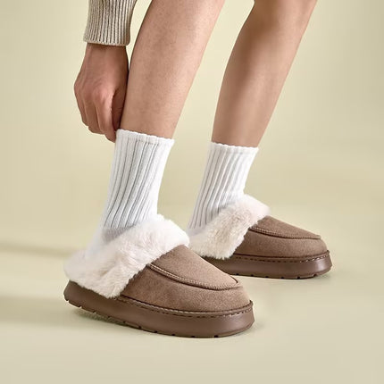 Indoor Home Non-slip Plush Thermal Base Men's Cotton Slippers