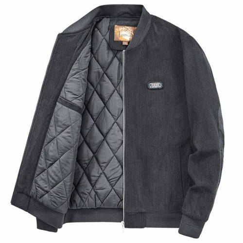 Winter Jacket – Round Collar with Elbow Patches & Zip-Up Design