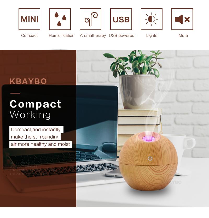 USB Aroma Essential Oil Diffuser Ultrasonic Cool Mist Humidifier Air